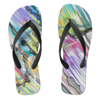 CATEGORY FIVES SWIRLING ABSTRACT ART DESIGN FLIP FLOPS
