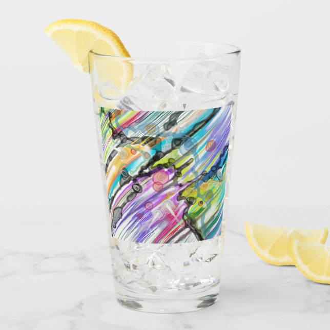 CATEGORY FIVES SWIRLING ABSTRACT ART DESIGN GLASS (Front Ice)