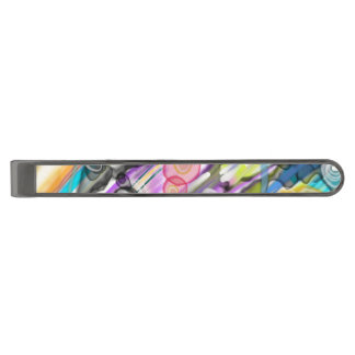 CATEGORY FIVES SWIRLING ABSTRACT ART DESIGN GUNMETAL FINISH TIE BAR