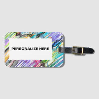 CATEGORY FIVES SWIRLING ABSTRACT ART DESIGN LUGGAGE TAG
