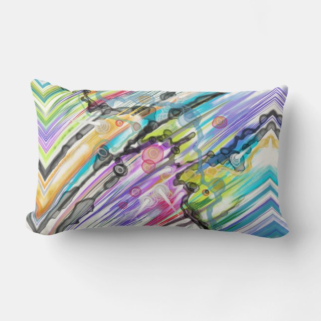 CATEGORY FIVES SWIRLING ABSTRACT ART DESIGN LUMBAR PILLOW (Front)