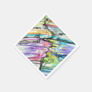 CATEGORY FIVES SWIRLING ABSTRACT ART DESIGN NAPKINS