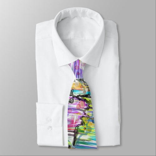 CATEGORY FIVES SWIRLING ABSTRACT ART DESIGN NECK TIE