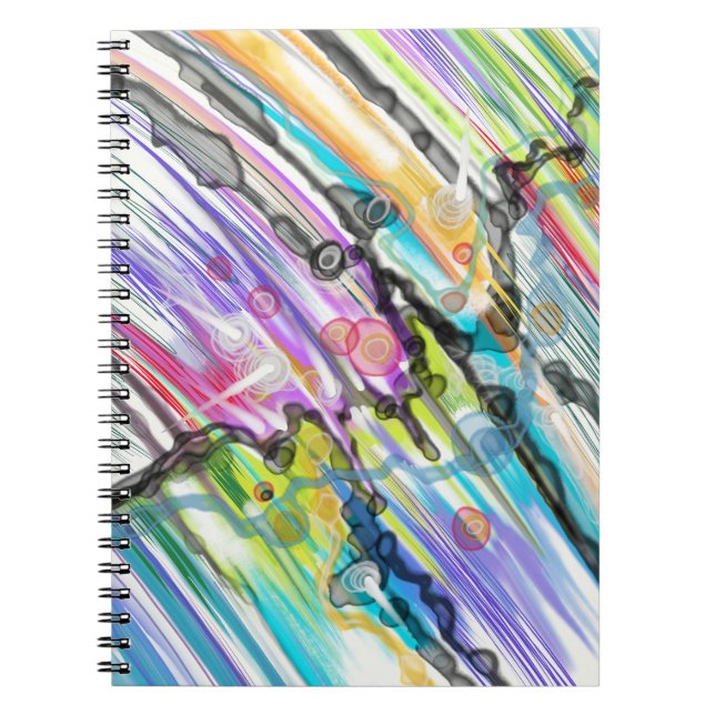 CATEGORY FIVES SWIRLING ABSTRACT ART DESIGN NOTEBOOK (Front)