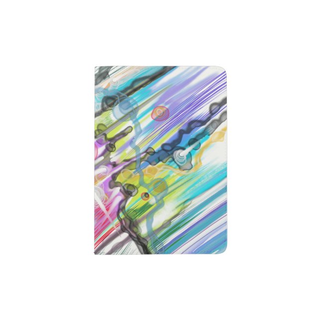 CATEGORY FIVES SWIRLING ABSTRACT ART DESIGN PASSPORT HOLDER (Front)