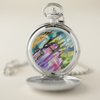 CATEGORY FIVES SWIRLING ABSTRACT ART DESIGN POCKET WATCH