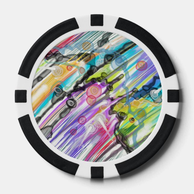 CATEGORY FIVES SWIRLING ABSTRACT ART DESIGN POKER CHIPS (Front)