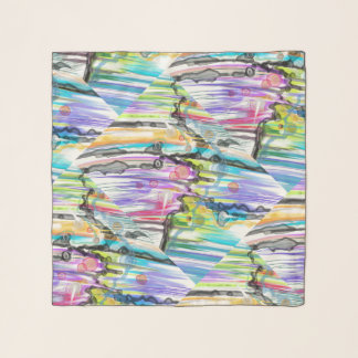 CATEGORY FIVES SWIRLING ABSTRACT ART DESIGN SCARF