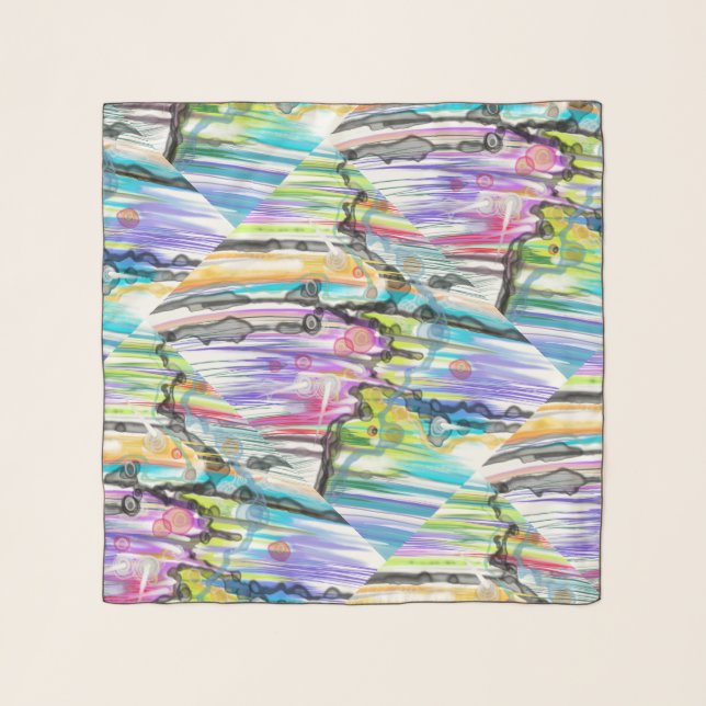 CATEGORY FIVES SWIRLING ABSTRACT ART DESIGN SCARF (Front)
