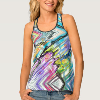 CATEGORY FIVES SWIRLING ABSTRACT ART DESIGN TANK TOP
