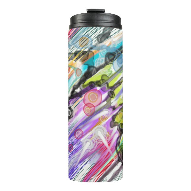 CATEGORY FIVES SWIRLING ABSTRACT ART DESIGN THERMAL TUMBLER (Front)