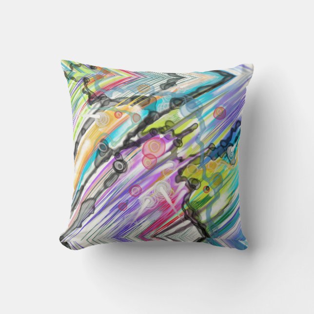CATEGORY FIVES SWIRLING ABSTRACT ART DESIGN THROW PILLOW (Front)