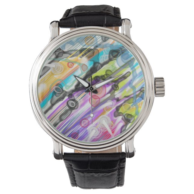 CATEGORY FIVES SWIRLING ABSTRACT ART DESIGN WATCH (Front)