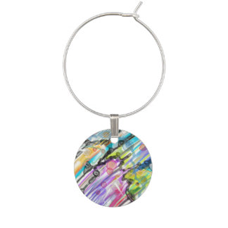 CATEGORY FIVES SWIRLING ABSTRACT ART DESIGN WINE CHARM