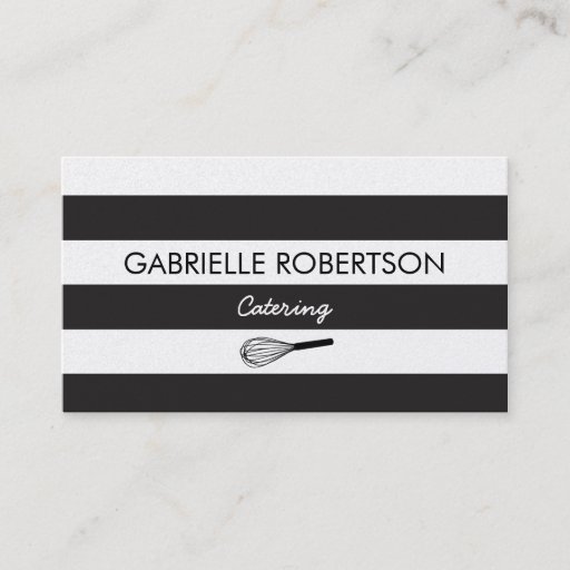 Customizable Caterer business card, gold paper