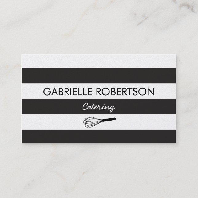 Caterer business card, gold paper business card (Front)