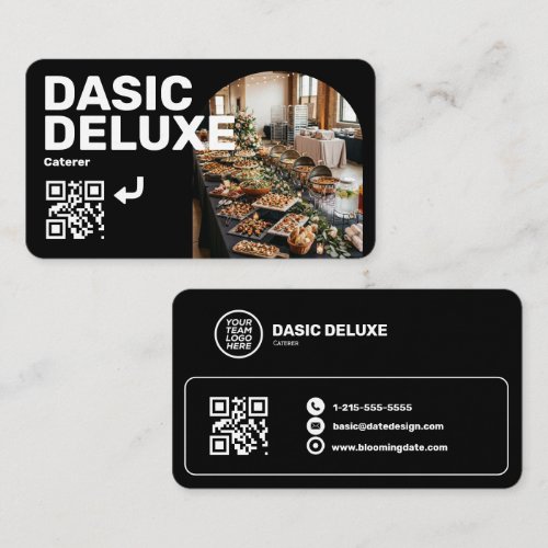 Caterer business card with Logo and QR code