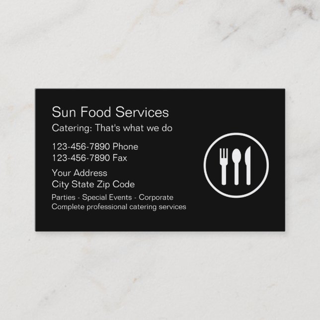 Caterer Business Cards (Front)