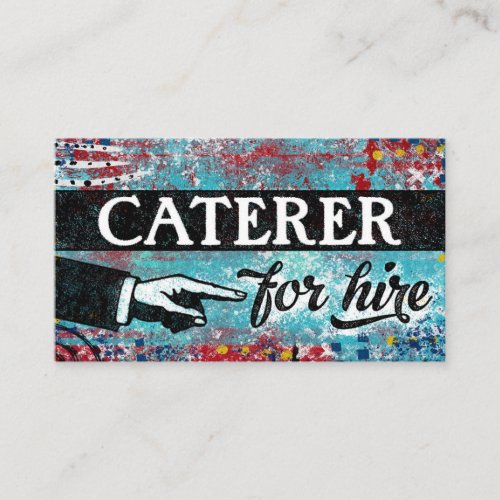 Caterer For Hire Business Cards _ Blue Red