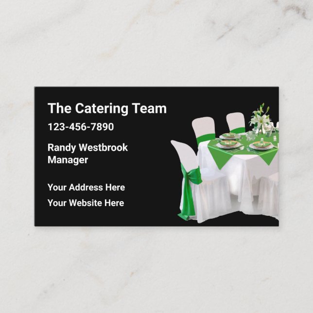 Catering And Party Planner Business Card (Front)