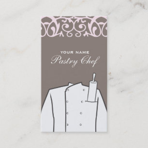 Catering Bakery Chef Coat and Rolling Pin Business Card