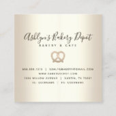 Catering Bakery Pastry Chef Gold Glitter Drips Square Business Card (Back)