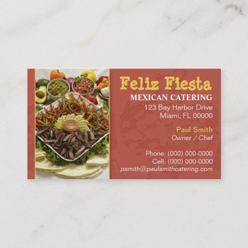 Customizable Catering Business Card