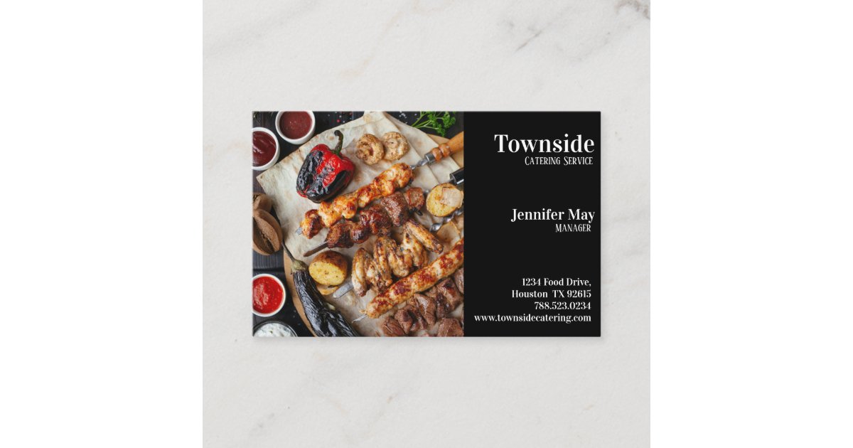 Catering Business Card In Black Background | Zazzle