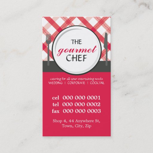 Customizable CATERING BUSINESS CARD :: table setting 4P