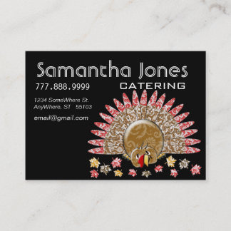 Catering Business Card with Cute Turkey
