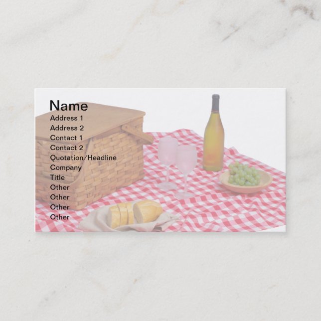 Catering Business Cards, Red Picnic Tablecloth Card (Front)
