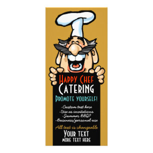 Catering business promotion Menu.Chef.Customizable Rack Card