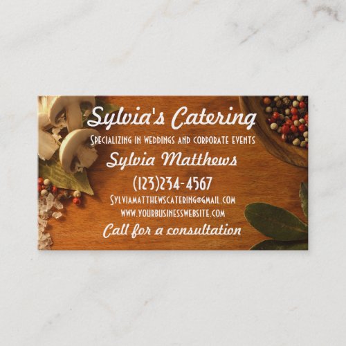 Catering Chef Event Bridal Business Card