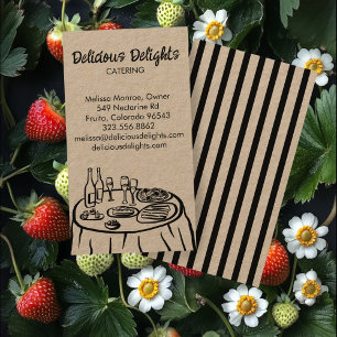 Catering Chef Event Planning Food CUSTOM Kraft Business Card