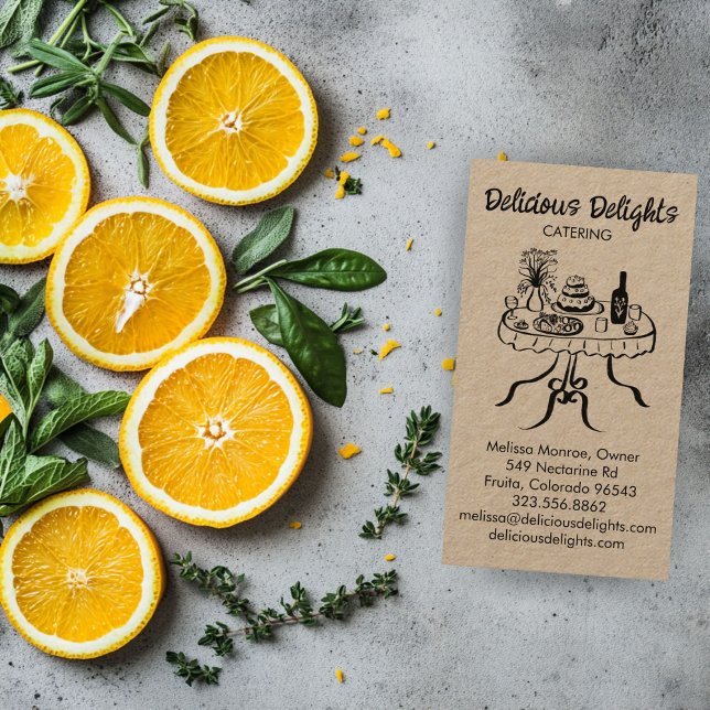 Catering Chef Event Planning Food CUSTOM Kraft Business Card (Catering Chef Event Planning Food CUSTOM Kraft Business Card
)