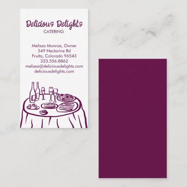 Catering Chef Event Planning Food Prep CUSTOM Business Card (Front/Back)