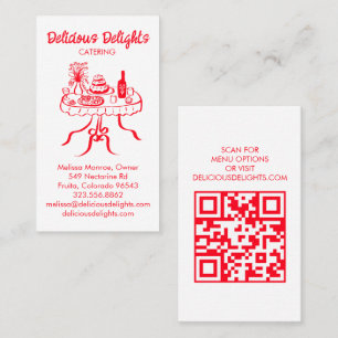 Catering Chef Event Planning Food Prep CUSTOM QR Business Card