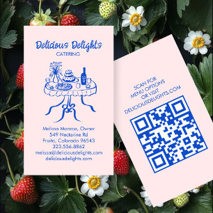 Catering Chef Event Planning Food Prep CUSTOM QR Business Card