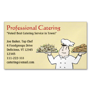 Catering Chef Holding Hors D'oeuvres Business Card Magnet