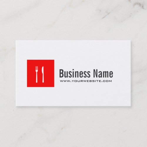 Modern Red Cube Dining/Catering Business Card