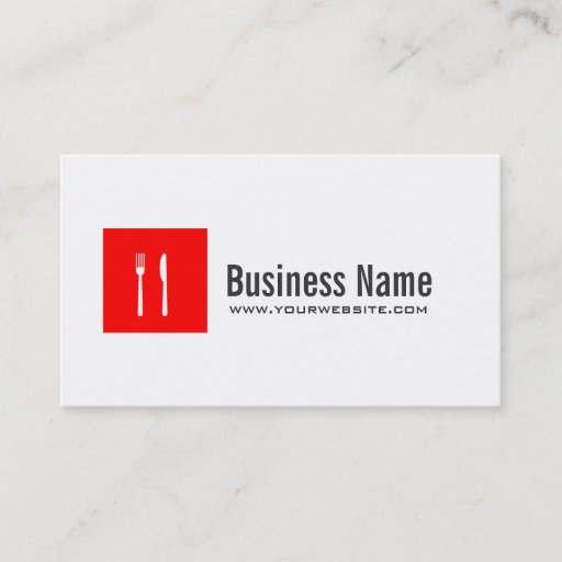 Customizable Modern Red Cube Dining/Catering Business Card