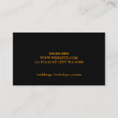 Catering Chef Wedding Planner Food Restaurant Business Card (Back)