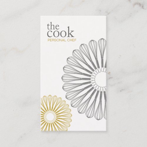 Personal Chef Modern Catering Whisk Elegant Business Card Templates
