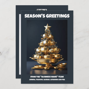 Catering Christmas tree chefs business catering Holiday Card