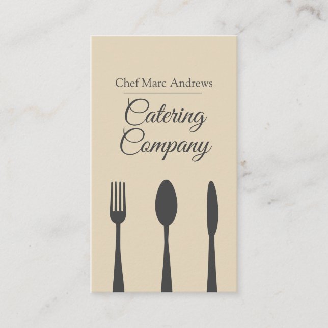Catering Company Professional Chef Business Card (Front)