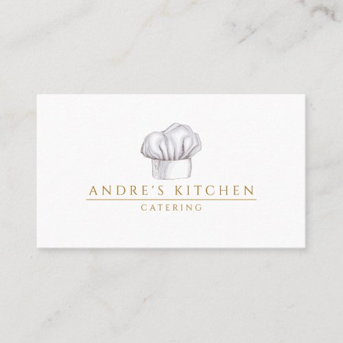 Catering Culinary Watercolor Chefs Hat  Business Card