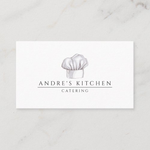 Catering Culinary Watercolor Chefs Hat  Business Card