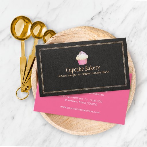 Customizable Catering Cupcake Bakery Pastry Chef Business Card