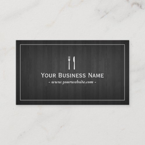 Elegant Dark Wood Dining/Catering Business card