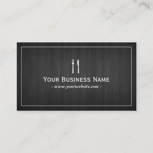 Customizable Elegant Dark Wood Dining/Catering Business card